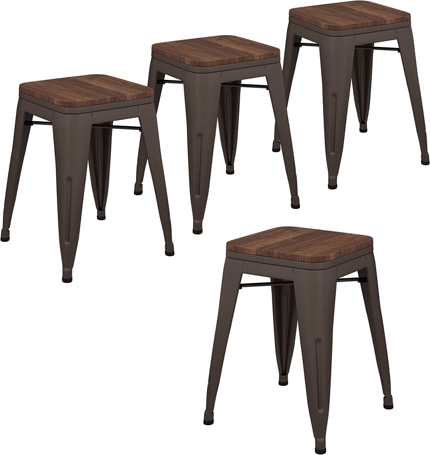 Andeworld 18 inch Stools Metal Dining Chairs Set of 4 Stackable Kids Stools Short Stools Bar