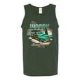 thumbnail image 2 of Wild Bobby, 1946 Vintage Ford Woody Chasing Waves Cars and Trucks Mens Graphic Tank Top, Forest Green, Small, 2 of 3
