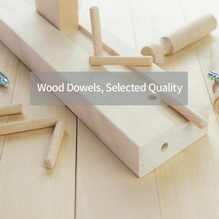 Carevas 100pcs Dowel Wood Dowels Fluted Wooden Dowels Set of 100pcs Dowel  Pins Fluted Pins for Furniture Cabinets