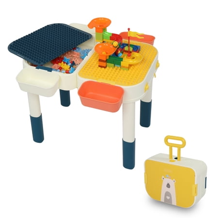 Kids Activity Table Set  Multi Activity Table Set with Storage Area  60PCS Large Building Blocks