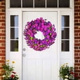 thumbnail image 4 of 15.74in Multicolor Spring Winter Wreath，Artificial Greenery Frosted Berries Decor，Festive Natural Style Versatile，Carefully Packaged Gift for Front Door Fireplace Porch Indoor Outdoor Holiday, 4 of 6