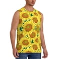 thumbnail image 2 of Kdxio Floral Sunflowers for Men's Muscle T-shirt,Sleeveless for Workout Running Athletic Gym Lounge Casual, 2 of 5