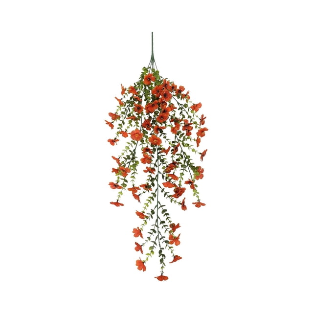 Cesta colgante de ratán con flores de imitación de seda verde violeta para colgar en la pared, accesorios de decoración para el techo.