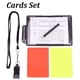 thumbnail image 3 of Juego de banderas para árbitro de fútbol, banderas a cuadros para árbitro de línea, tarjetas de árbitro con libro de registro y lápiz, silbato de árbitro para deportes, fútbol, 3 of 5