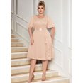 thumbnail image 4 of Champagne Plus Size V-Neck Sequin Lace Chiffon Butterfly Sleeve Ruffle Hem Evening Dress For Formal Occasions, 4 of 8
