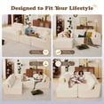 thumbnail image 5 of JONPONY 109”Cloud Sectional Couch, Boneless Modular Sofa with L-Shape Chaise, Deep Seat Corduroy Couch, No Assembly Required, Modern Upholstered Sectional for Living Room Apartment Bedroom,Beige, 5 of 11