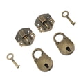 thumbnail image 4 of Vintage Bronze Zinc Alloy Hasp Latch & Bear Padlock Set (2-Pack) - Durable Rustproof Lock with Mounting Screws, Decorative & Functional Closure for Jewelry Boxes, Wooden Chests, Furniture and DIY, 4 of 7