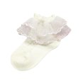 thumbnail image 1 of Kids Socks Spring Autumn Cute Cotton Delicate Embroidery Lace Princess Socks Beige 5-6 Years, 1 of 4