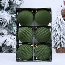 Mecorevxz Christmas Decorations 6Pcs Flocked Christmas Balls Decoration,Multiple Styles Of Christmas Tree Decor