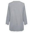 thumbnail image 5 of Color Block Cardigan Sweater Button Front Contrast Trim Casual Spring Fall Gray L, 5 of 6