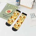 thumbnail image 7 of Rateoe Yellow Polka Dot Sunflower Pattern Quarter Crew Socks,Toe Seamed Ankle Socks,Cotton Cushioned Breathable Athletic Crew Sports Socks, 7 of 7