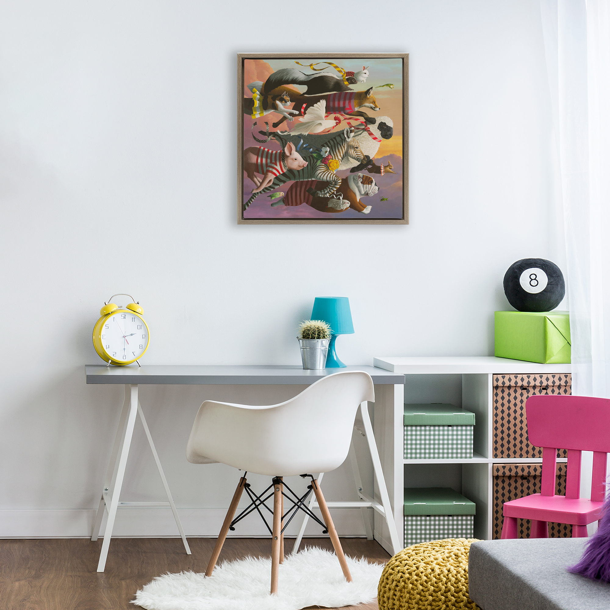 Thick As Thieves Animals Brown Framed Floater Canvas Wall Art, design by Heather Gauthier