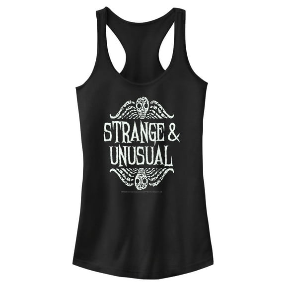 Junior's Beetlejuice Strange and Unusual Quote Racerback Tank Top