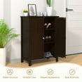 thumbnail image 5 of Gymax 2-Door Bathroom Floor Storage Cabinet Space Saver Organizer Brown, 5 of 10