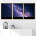 thumbnail image 2 of wall26 - 3 Piece Framed Canvas Wall Art - Landscape with Purple Milky Way. Night Sky with Stars and Hills at Summer. - Modern Home Art Stretched and Framed Ready to Hang - 24"x36"x3 NATURAL, 2 of 5