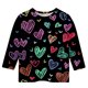thumbnail image 5 of Blusas y camisas de cuello redondo y manga larga para niños, blusas/camisas de poliéster con estampado de corazones, mangas 3/4 y cuello redondo, elegantes e informales., 5 of 5