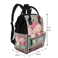 thumbnail image 5 of Ratiio Vintage Typewriter Floral Mummy Backpack - Waterproof Twill Canvas, Large Capacity Diaper Bag with Multiple Pockets and Adjustable Straps, 5 of 5