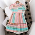 thumbnail image 2 of Essentials Toddler Girls Dresses Summer Casual Sleeveless Striped Print Flowy PartyElastic Waist PlaywearAge 7 12 Fashion Outfits Size 7-8 Years, 2 of 9