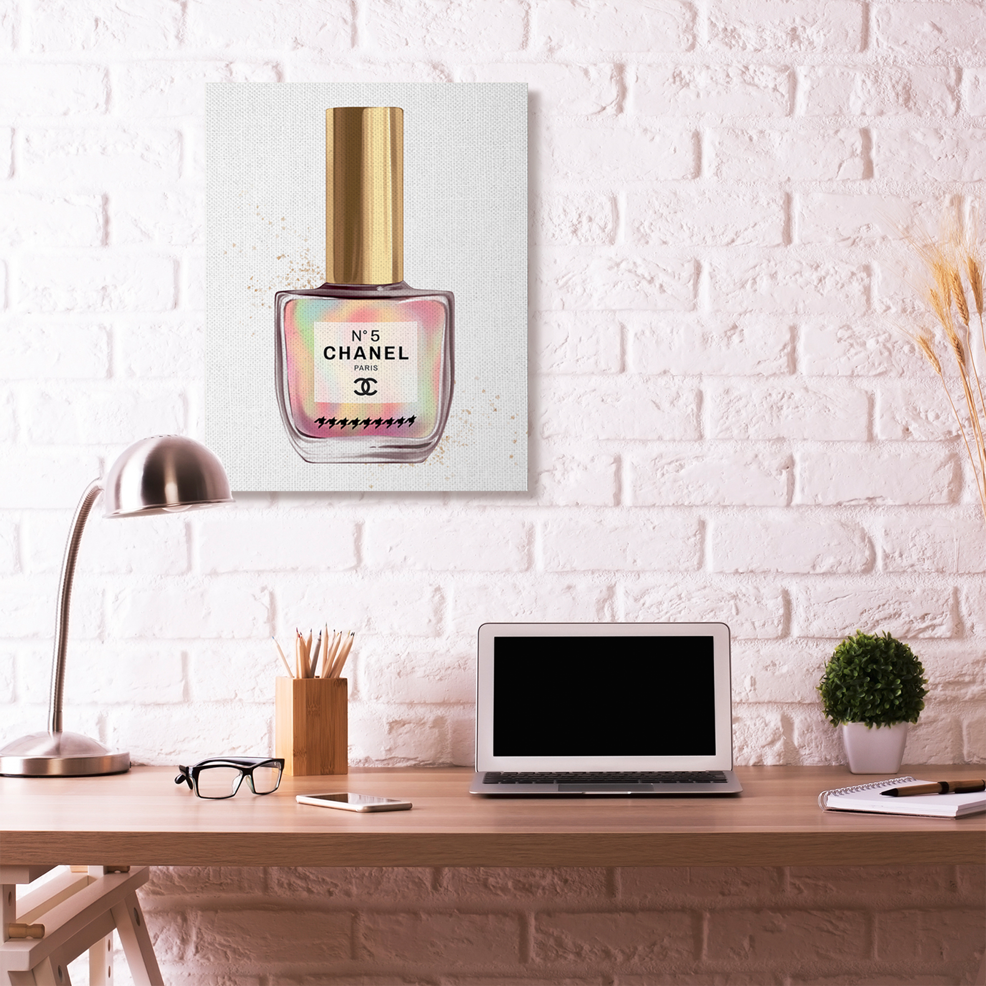 Stupell Industries Makeup Nail Polish Rainbow Fashion Design Canvas Wall Art by Ziwei Li