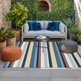 thumbnail image 2 of Blue Yellow Red Striped Outdoor Rug for Patio/Deck/Porch, Non-Slip Large Area Rug 4 x 6 Ft, Modern Stripes Art Farmhouse Indoor Outdoor Rugs Washable Area Rugs, Reversible Camping Rug Carpet Runner, 2 of 8