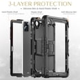 thumbnail image 3 of ELEHOLD Full Body Protection Case for Lenovo Tab M11 11inch TB330FU TB330XU,Heavy Duty 3-Layer Case with Screen Protector Shockproof Kickstand Cover with Shoulder Strap for Lenovo Tab M11 2024,Black, 3 of 8