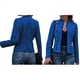 thumbnail image 2 of Chaqueta de Gamuza Sintética para Mujer, Informal, de Otoño, de Larga, Cuello Alto, con Abertura Frontal, Blazer Corto, Abrigo. Azul XL, 2 of 7