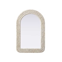 Elegant D?cor Arch Cornhusk Mirror 24x36 in Linen White