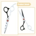 thumbnail image 2 of Unique Bargains Professional Hair Cutting Scissors Black White Haircut Scissors 0.91"x0.67" Stainless Steel, 2 of 7