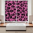 thumbnail image 2 of Ambesonne Hot Pink Kitchen Curtains, Leopard Animal Skin, 55"x45", Fuchsia Black Pink, 2 of 3