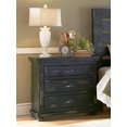 thumbnail image 2 of Progressive Furniture Willow 3 Drawer Wood Nightstand in Distressed Black, 2 of 3