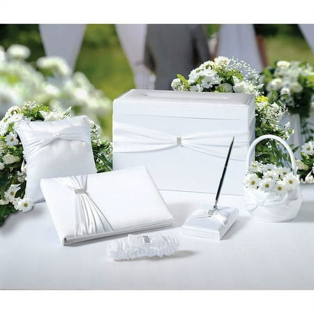 Lillian Rose Sash Wedding in a Card Box, 13.5-Inch by 7-Inch by 8.5-Inch, White