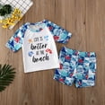 thumbnail image 2 of Coduop Toddler Baby Kids Boys Letter Short Sleeve Tops Shorts Bathing Suit 1-5 Years, 2 of 6