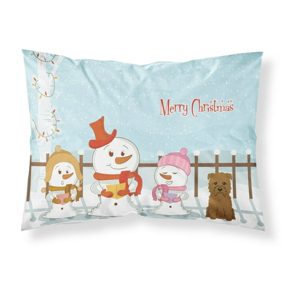Merry Christmas Carolers Glen of Imal Tan Fabric Standard Pillowcase