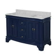 thumbnail image 4 of Katherine 60" Double Bathroom Vanity with Royal Blue Cabinet and Carrara Marble Top, 4 of 6