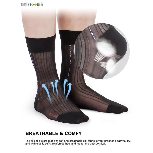 BadPiggies 10 Pairs Men's Ultra-Thin Breathable Silk Dress Socks, Dry Fit, Summer Crew Socks for Business - Walmart Business Supplies BadPiggies 10 Pairs Men's Ultra-Thin Breathable Silk Dress Socks, Dry Fit, Summer Crew Socks for Business - Walmart Business Supplies