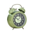 thumbnail image 3 of Reloj despertador analógico, alarma fuerte Digital con retroiluminación, reloj pequeño silencioso, despertador con doble campana para baño, mesita de Verde, 3 of 10