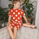 thumbnail image 4 of Balery Orange And White Polka Dot1 Conjunto de Pijama Infantil de Manga Corta con Estampado – Ropa de Dormir de Algodón Suave-Small, 4 of 6