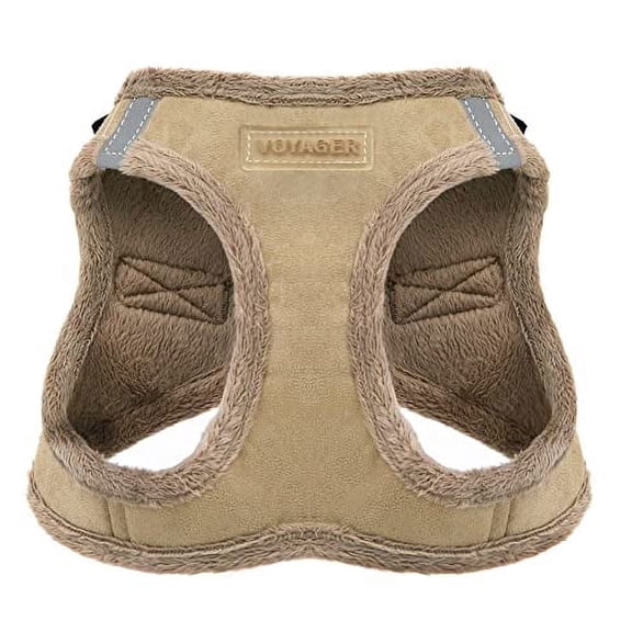 Best Pet Supplies Voyager Step-In Plush Soft Pet Harness Fits Cats and Dogs - Latte Suede, S