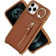 thumbnail image 4 of iPhone 11 pro Phone Case with Card Holder for Women, iPhone 11 pro Case Wallet with Strap Credit Card Slots Crossbody with Kickstand Zipper Case for iPhone11pro - Brown, 4 of 18