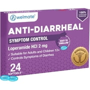 WELMATE Anti Diarrheal Softgels, Loperamide 2mg, Diarrhea Relief Medicine 24 Count, Fast Relief