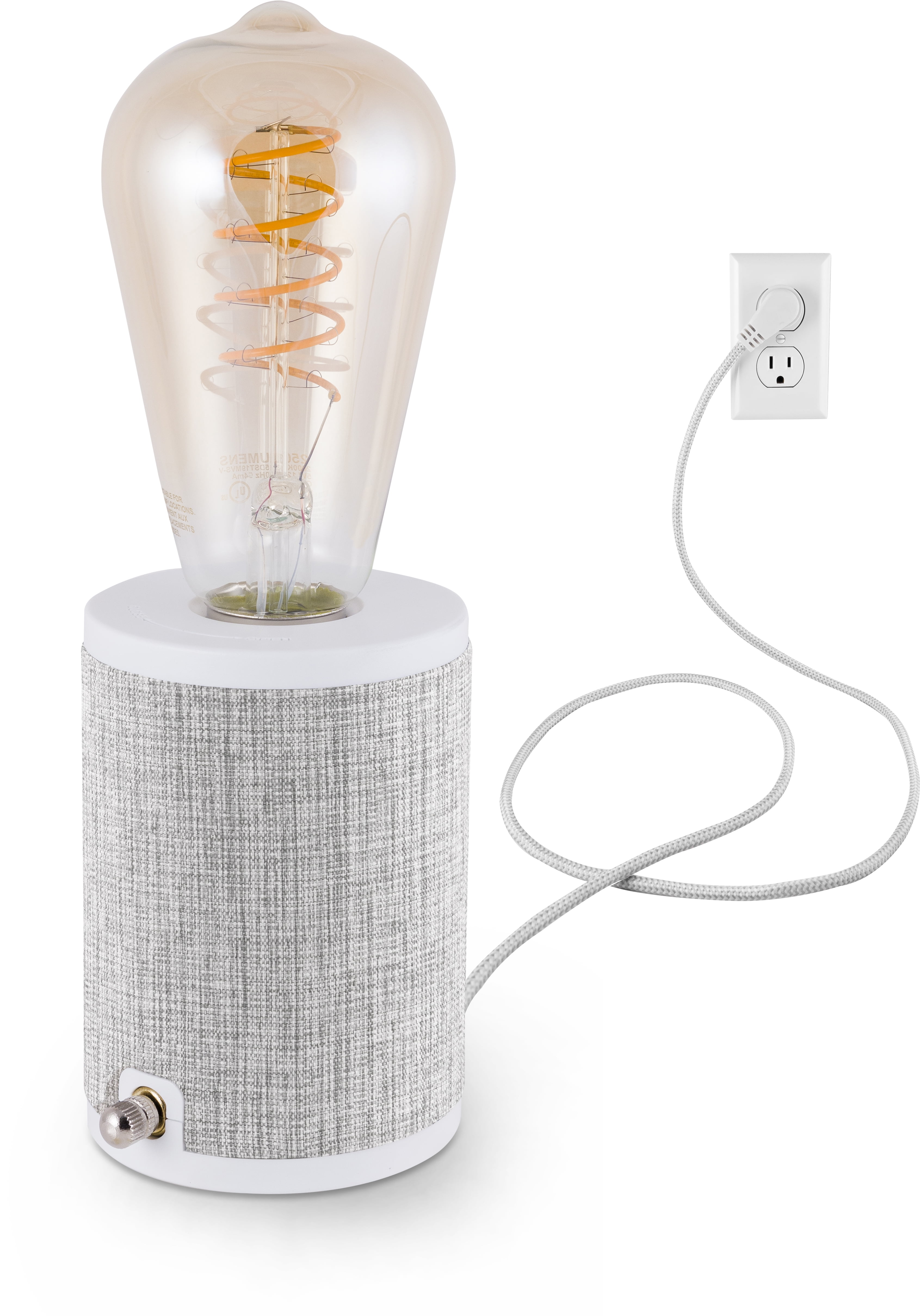 Enbrighten Anywhere Lamp, Gray, Fabric  – 46177