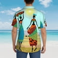 thumbnail image 4 of Kll Men'S Hawaiian Shirt Short Sleeve Button Down Beach Shirts-African Women In Mountain Landscape, 4 of 7