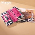 thumbnail image 5 of Wrangler Cow Print Wallet for Women RFID Wristlet Bifold Western Purse with Crossbody Strap, BK-Pink, 5 of 7