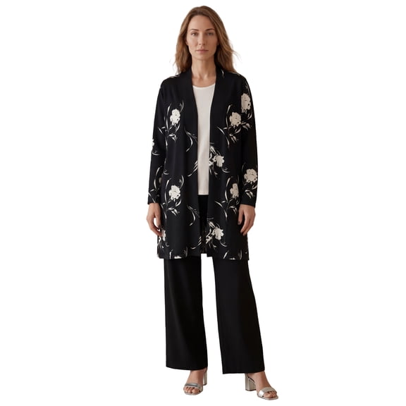 Jessica London Fine Gauge Cardigan Long Open Front Sweater