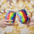 thumbnail image 2 of 12oz Stemless Wine Tumblers Rainbow Tie Dye Mandala Pattern Vacuum Insulated Stainless Steel Travel Tumbler Cups Mug with Lid and Straw for Champaign,Cocktail,Beer with Cleaning Brush, 2 of 5