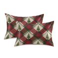 thumbnail image 2 of Red Plaids Beige Green Stripes Christmas Trees Satin Pillowcase Envelope Design Pillow Covers 1 Pack Standard Size 20" x 26", 2 of 9
