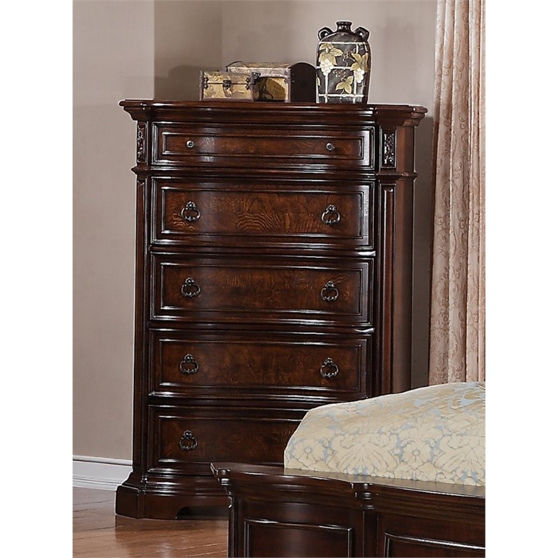 Samuel Lawrence Edington 5 Drawer Chest in Brown