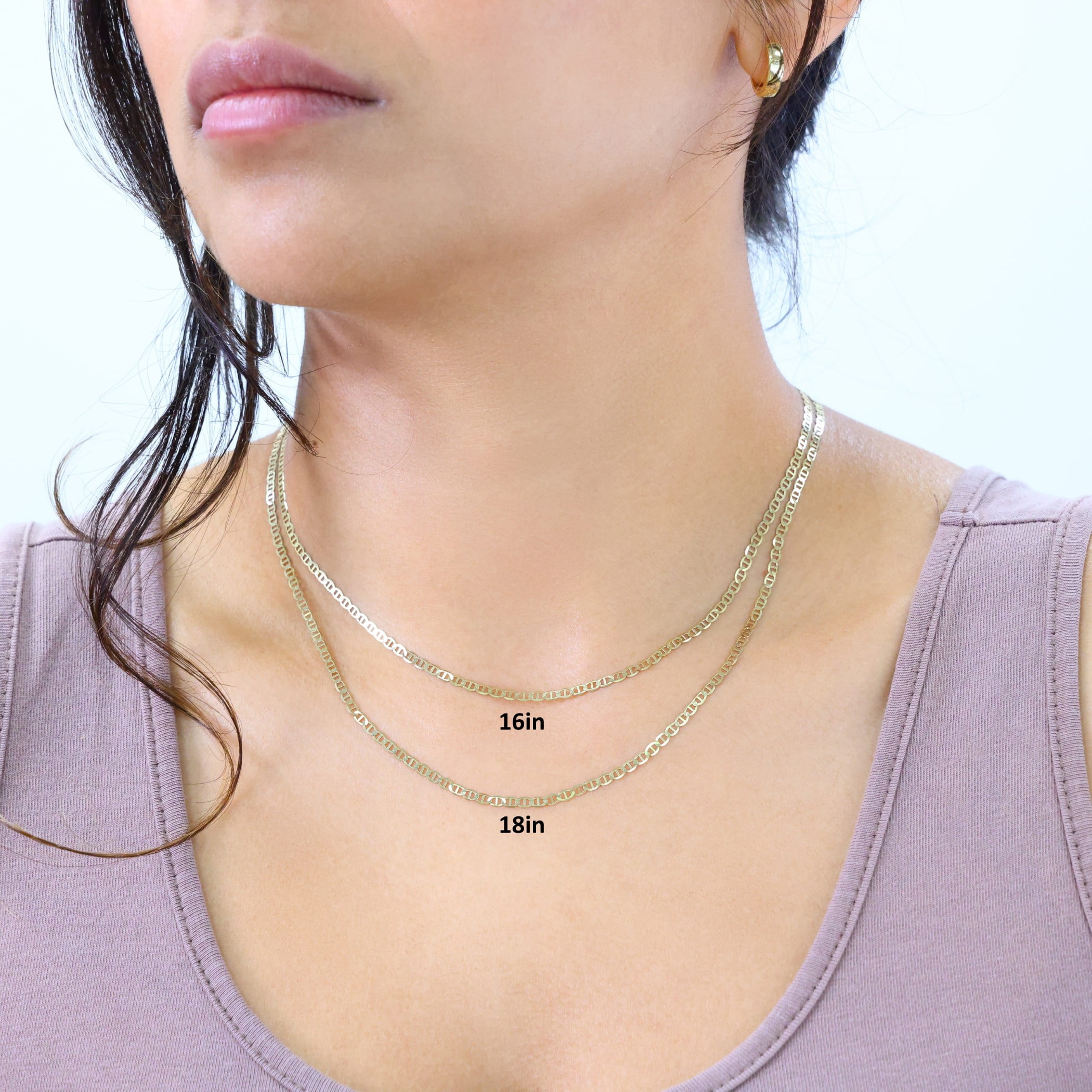 Nuragold 14k Real Yellow Gold Solid Mariner 2.5mm Chain Anchor Link Necklace (16"-24") Italian Jewelry for Men & Women
