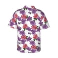 thumbnail image 3 of Balery Peonies Print Men's Hawaiian Shirts Short Sleeve Beach Shirt Relaxed Fit Vacation Button Down Shirts-Small, 3 of 9