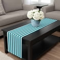 thumbnail image 4 of Teal Striped Table Runner 72 Inches Long, Simple Art Vertical Stripe Farmhouse Kitchen Coffee Dining Table Decoration for Home Party Birthday Wedding Home Decor 16x72 Inches, 4 of 8